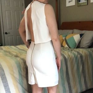 White open back dress